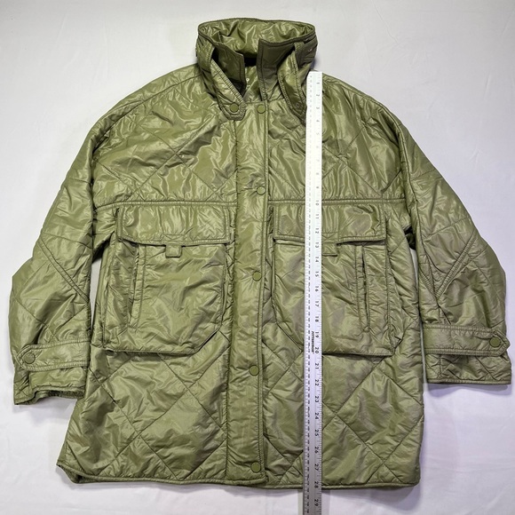 Mango Green Olive Quilted Ultralight Puffer Jacket Coat Packable - Small - Picture 8 of 15